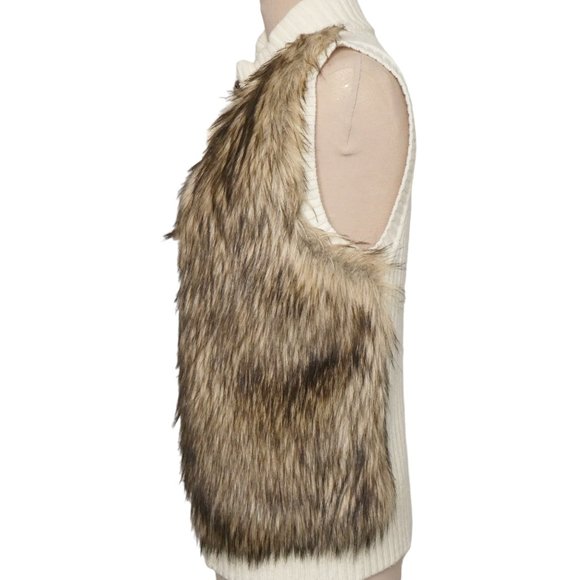 Michael Michael Kors  Cream Faux Fur/Knit Vest Size M - Picture 4 of 13